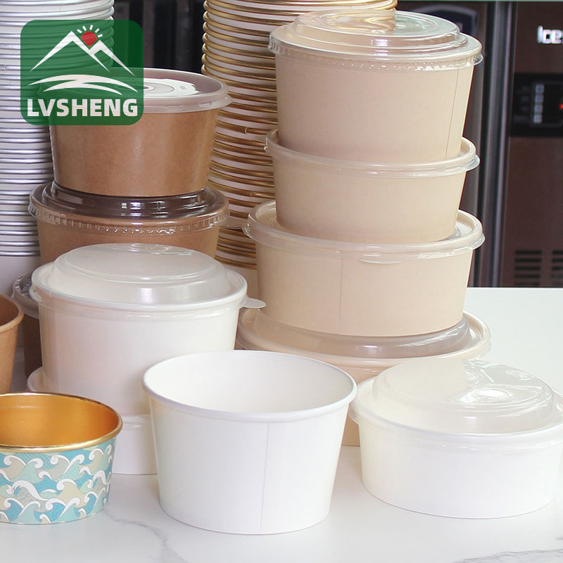 Tas me sallatë letre kompostable bagasse